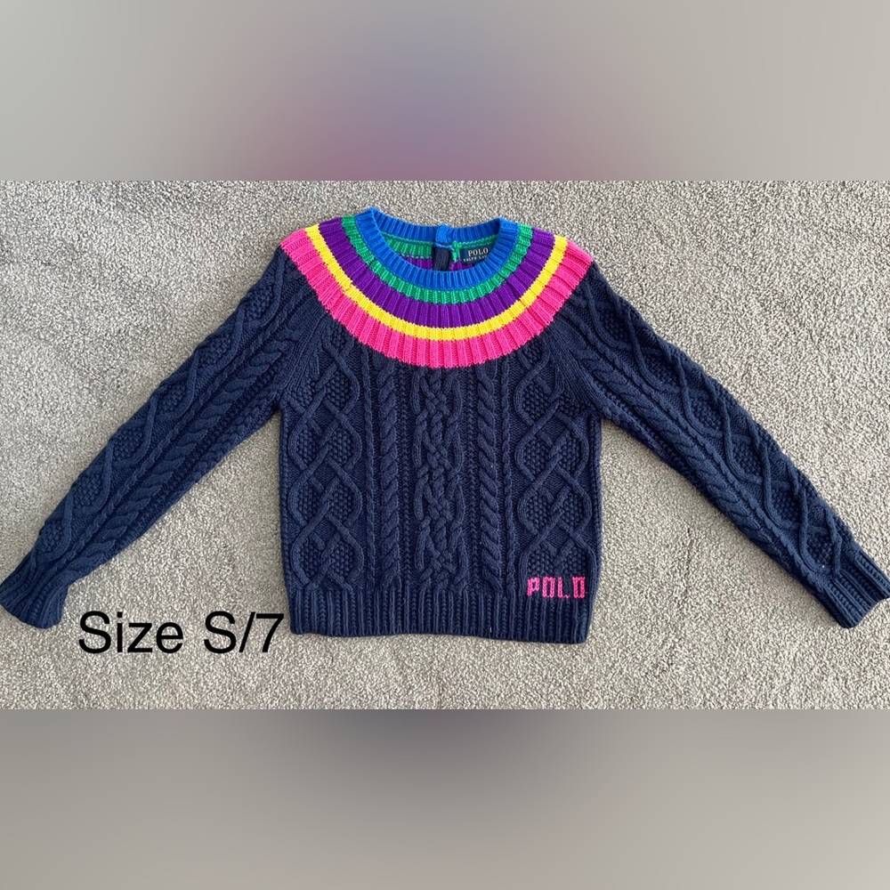 POLO Merino Wool Sweater with Rainbow Collar
